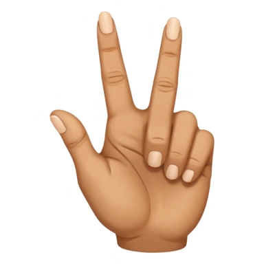 rock hand with the middle and index finger crossing over, middle behind index sticker
