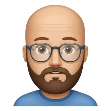 bald guy with glasses with boroda sticker