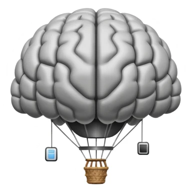 Globo aerostatico con forma de cerebro sticker