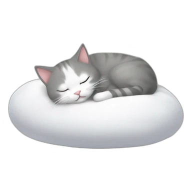 Grey and white cat sleeping on a pillole sticker