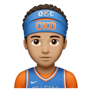 Shai Gilgous alexanderd wearing his okc blue jersey with number two with his blue headband on sticker