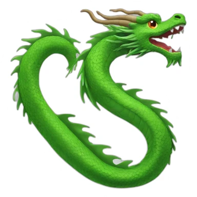 long long green Chinese dragon sticker