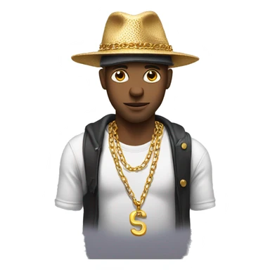 Guy with a strange hat, smart shirt and a chain like he was a rapper  sticker