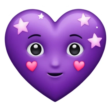 emo heart with glowing stars and purple night sticker