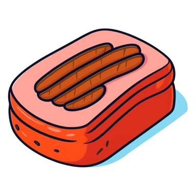 steak in cartoonish sticker style, bright colors, no background sticker
