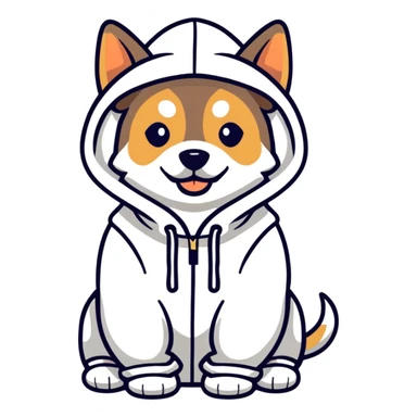 dog wearing a hodie sticker
