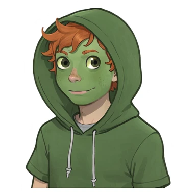 ginger boy short sleeve hoodie freckles brown eyes and camera  sticker