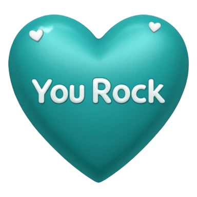 Teal heart with You Rock! wording sticker