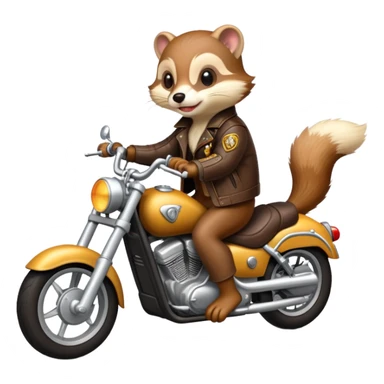 Weasel riding a motorcycle  sticker