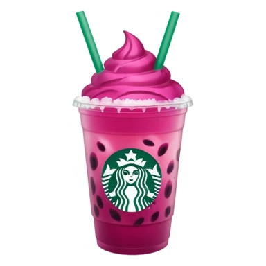 Starbucks dark pink dragonfruit refresher. no pink cream on top. starbucks logo. sticker