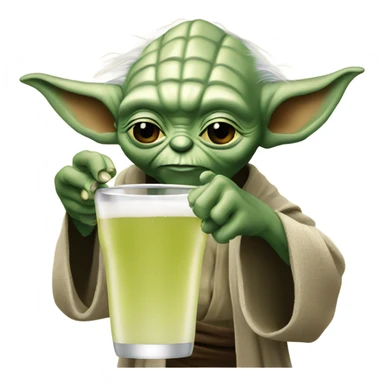 Yoda drinking  sticker
