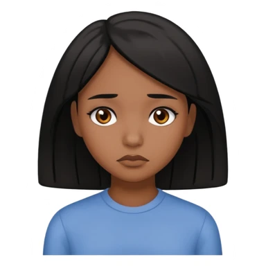 pretty brown girl with black hair who is sad sticker