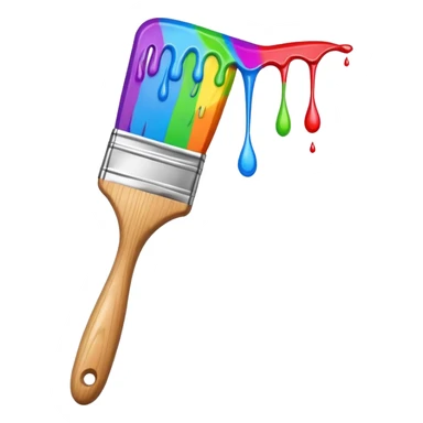 paint brush with raindow paint sticker