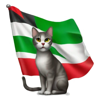 cat with palestine flag sticker