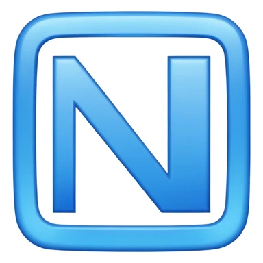 capital letter "N" printed in blue color square shape in center sticker