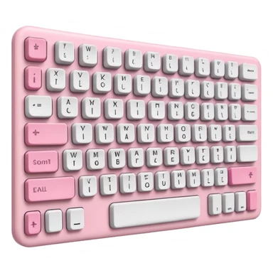 Pastel pink and white gaming computer keyboard sticker