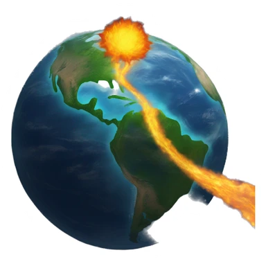 Earth as a comet flaming streak sticker
