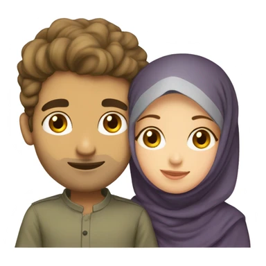 A Pakistani guy kissing a light skinned Pakistani hijabi girl sticker