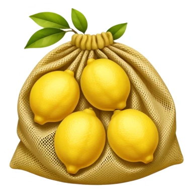 lemons in beige mesh bag sticker