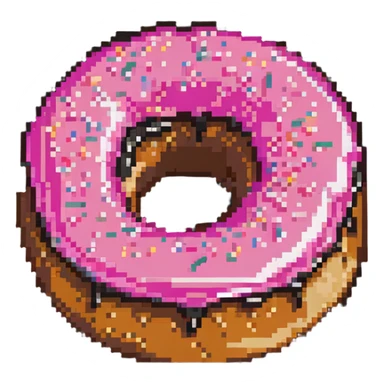 Donut with pink glaze sticker