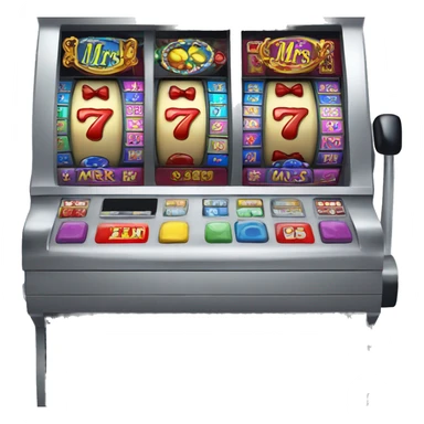 Slot machine labeled "Mr Mrs slots" sticker