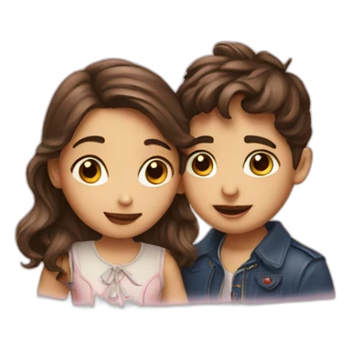 French kiss boy and girl sticker