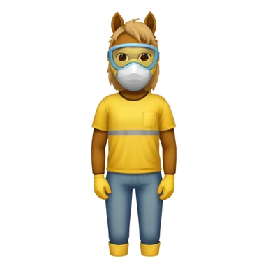 horse with yellow mask and shirt sticker