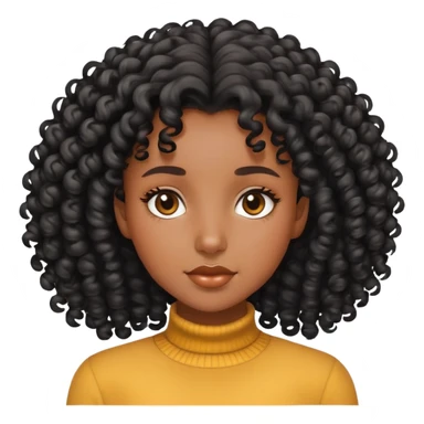 Black girl with curly hair  sticker