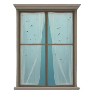 mosquito net on a window sticker
