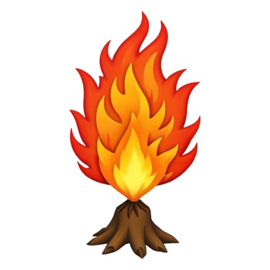 bush with red and orange fire flames sticker