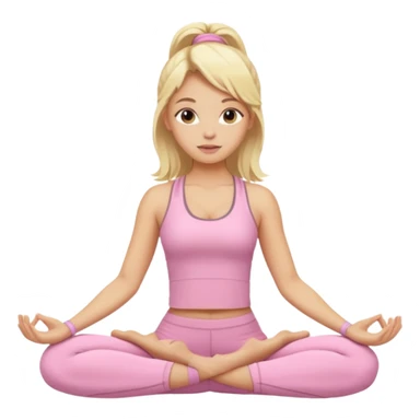 Blonde girl with light pink yoga clothes sticker