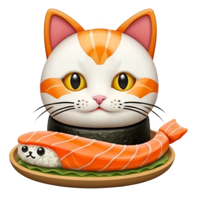 A cute cat made of sushi  sticker