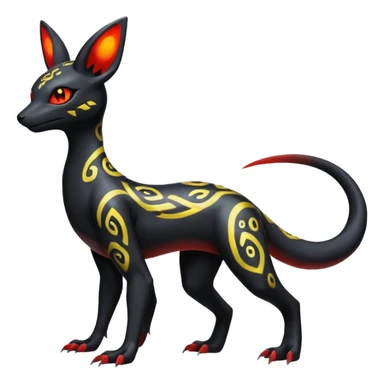 Salandit-Silvally-Umbreon-Fakémon-hybrid-creature (full body)  sticker