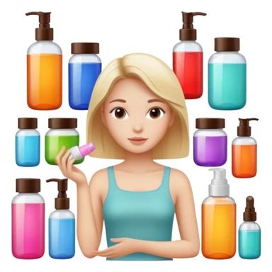 aesthetic girl skincare products  sticker