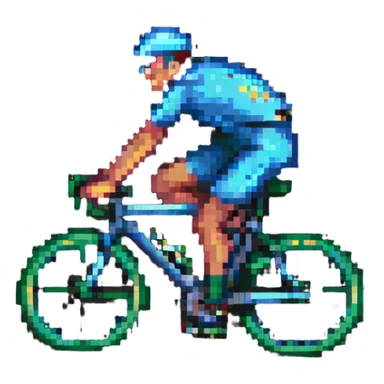 cyclist sprinting, energetic, dynamic sticker