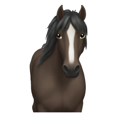 Dark Brown horse with dark brown mane and small white marking on head sticker