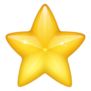 Generate a high-quality 3D cartoon-style emoji of a yellow sparkling star, glittering and shining effect, smooth gradient colors, rounded and cute appearance, no human faces, simple white background, high-resolution.

 sticker
