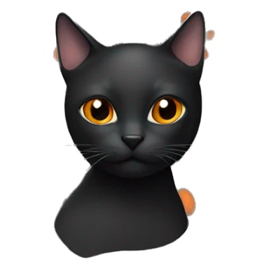 Black cat face with orange stripe sticker