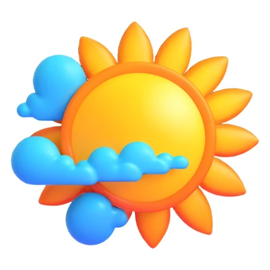 bright and warm sunlight icon, realistic and three-dimensional, no background sticker