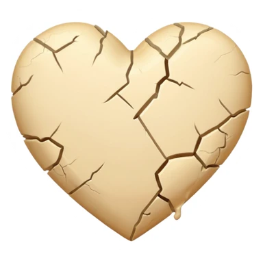 Broken cream color heart sticker