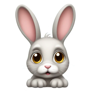 Bunny with cute large eyes pouting sticker