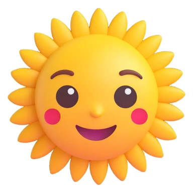 sunshine 3D emoji style sticker
