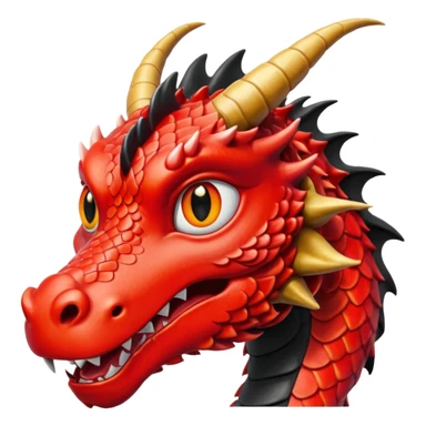 Dragon Japonais Rouge et noir floqué UMAMI sticker