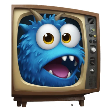 blue monster in tv sticker