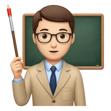 male teacher with pointer stick sticker