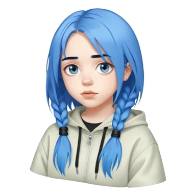 billie eilish blue hair cute look sticker