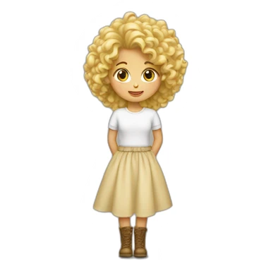 Fille avec les cheveux bouclés blonds  sticker