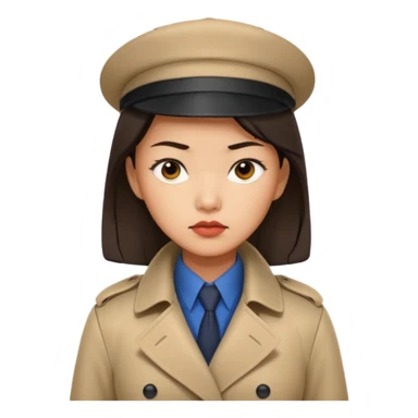 female detective, asian sticker