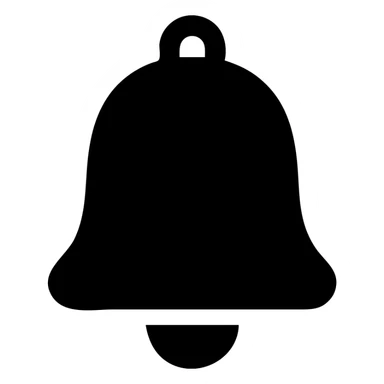 bell icon, filled silhouette, modern icon style sticker