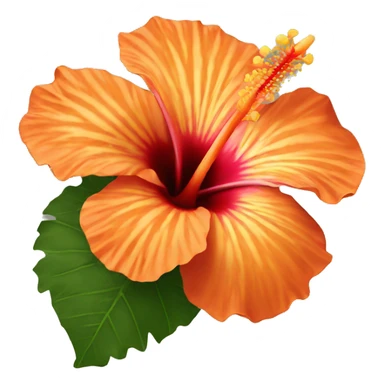 Orange hibiscus flower sticker